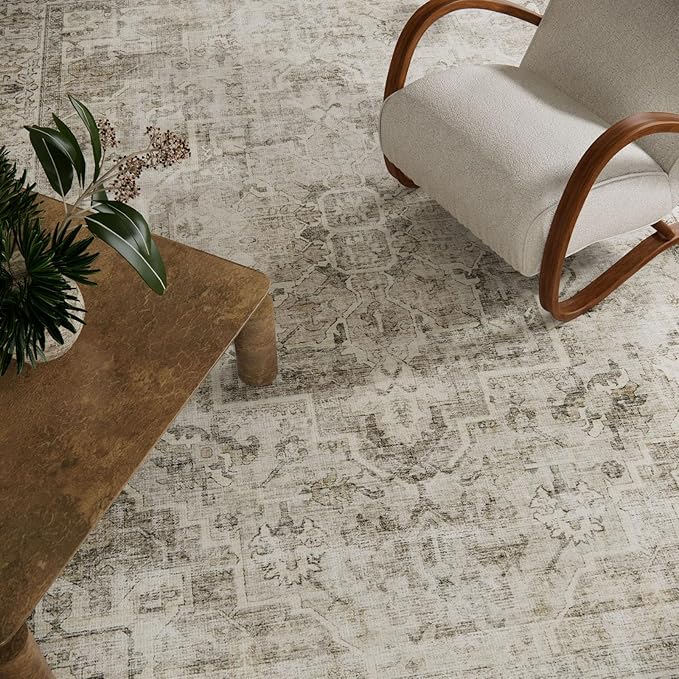 Washable Area Rugs for Living Room: 5x7 Bedroom Area Rugs Boho Vintage Rugs Stain Resistant Non Slip Low Pile Soft Lightweight Carpet for Kitchen Dining Room Farmhouse Nursery Kids Room Home Office