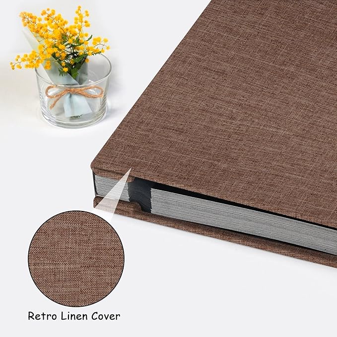 Zesthouse Photo Album Self Adhesive Pages, 60 Pages Magnetic Scrapbook Albums with Sticky Page,Photos Album Holds 8x10 & 5X7 & 4x6 & 6x8 & 3x5, Large Picture Book Ideal for Family,Wedding,Baby