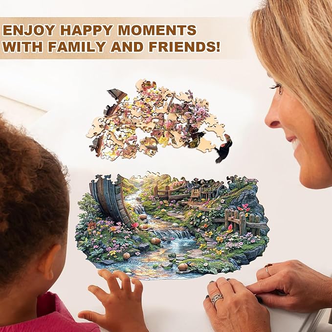 Wooden Puzzles for Adults, Spring Flower Wooden Jigsaw Puzzle for Adults, 100 Piece Unique Animal Shape Wood Puzzles Adult, Birthday Party Gifts for Friends & Family Game Home Decor (S-8.5 * 8.3in)