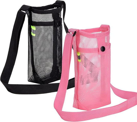 Tainehs Water Bottle Holder Carrier with Adjustable Shoulder Strap - Beach & Sports Bottle Bag for Hiking, Gym, Camping, Walking, Travel