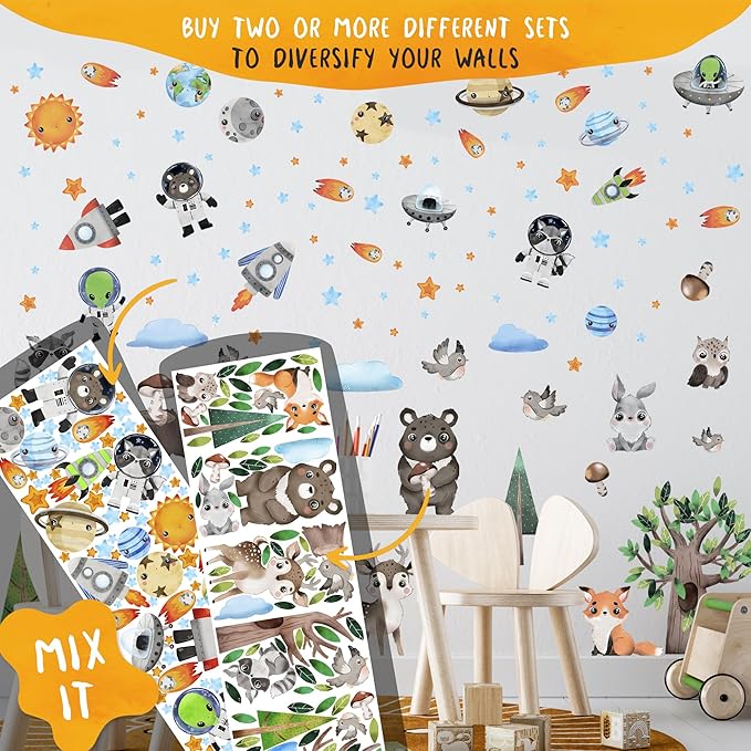 Construction Truck Wall Decals for Boys- Peel and Stick Road Vehicle Stickers for Room, Nursery, Playroom - Removable Wall Decor with Excavators, Tractors, Cars for Kids, Toddlers, Babies -S Size