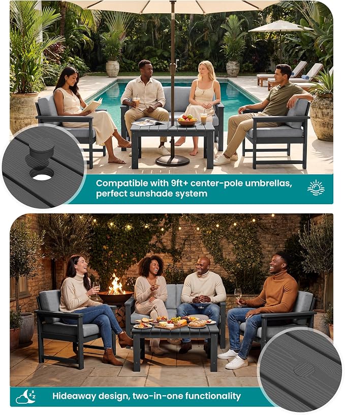SERWALL HDPE Outdoor Loveseat Couch - Image 3