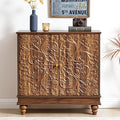 weselon Accent Cabinet with 2 Doors, Farmhouse Carved Buffet Sideboard with by WelcometoFurnitureSalon