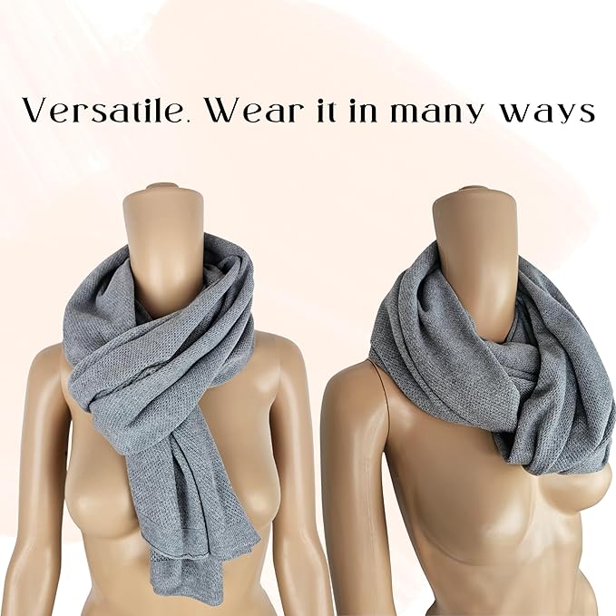 Peekaboo Knit Breathable Nursing Cover Up For Breastfeeding - Soft Organic Cotton & Cashmere Breast Feeding Covers For Women - Privacy Feature - Includes Mesh Laundry Bag (Grey)