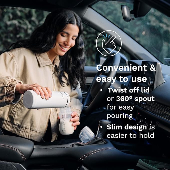 Baby Brezza SuperFast Portable Baby Bottle Warmer – 67% Faster - Travel Breastmilk Warmer and Formula Warmer - Safe, Even Heating - Up to 9oz - No Adapters, Green