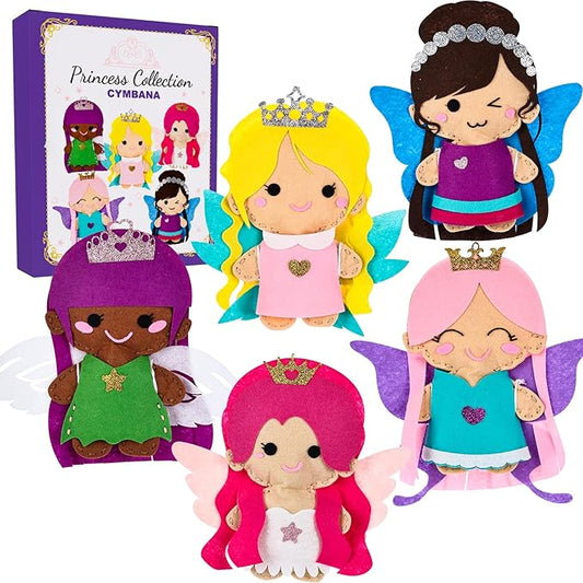 Cymbana Princess Felt Craft Kit for Girls Beginner Sewing Kit, Arts and Crafts for Kids Ages 8-12 Make Your Own Fashion Designer Kits