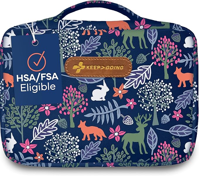 KeepGoing Large Home First Aid Kit for Kids – 270 Pc. for Car, Home, Dorm, & Boat with Latex-Free Bandages – 10 x 7 x 3.5 in. Travel First Aid Kit (Woodland)