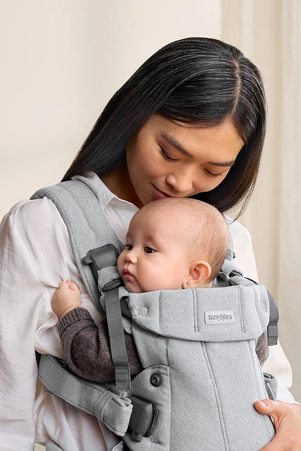 BabyBjörn Baby Carrier Harmony, Light Gray, Woven Mélange, 3-in-1 Ergonomic Baby Carrier, Newborn, Facing-in, Outward-Facing, and Back Carrying Positions Supported (7-40 lbs), Newborn to Toddler