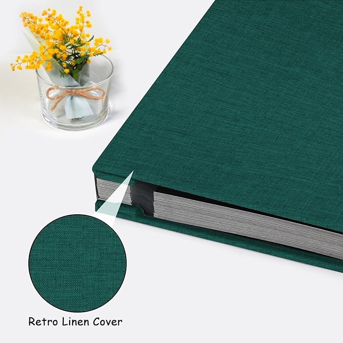 Zesthouse Photo Album Self Adhesive Pages, 60 Pages Magnetic Scrapbook Albums with Sticky Page,Photos Album Holds 8x10 & 5X7 & 4x6 & 6x8 & 3x5, Large Picture Book Ideal for Family,Wedding,Baby