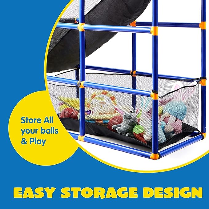 JOYIN Arcade Basketball Game Set with 4 Balls and Hoop for Kids 3 to 12 Years Old Indoor Outdoor Sport Play - Easy Set Up - Air Pump Included - Ideal for Competition