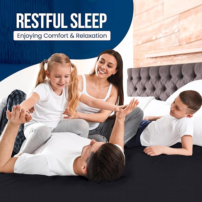 Utopia Bedding Waterproof Mattress Protector King Size, Premium Terry Mattress Cover 200 GSM, Breathable, Fitted Style with Stretchable Pockets (Black)