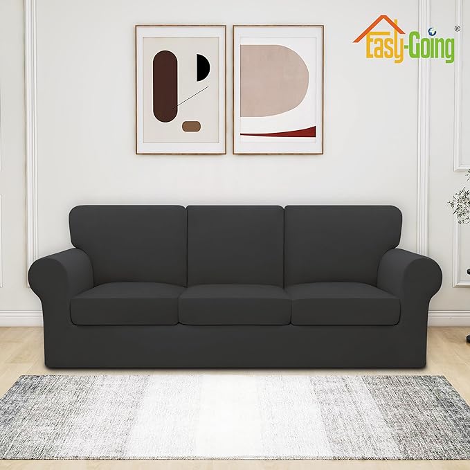 Easy-Going 7 Pieces Stretch Couch Cover Washable Sofa Cover Set - Image 2