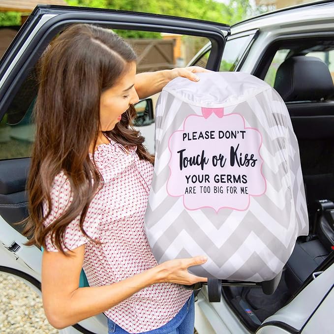 Metplus 2-in-1 Baby Car Seat Cover, Multi Use Cover for Baby Car Seat Canopy with Privacy Sun Shade, Protect Your Baby's Safety Seat with Style, Infant Carrier Covers for Boys & Girls