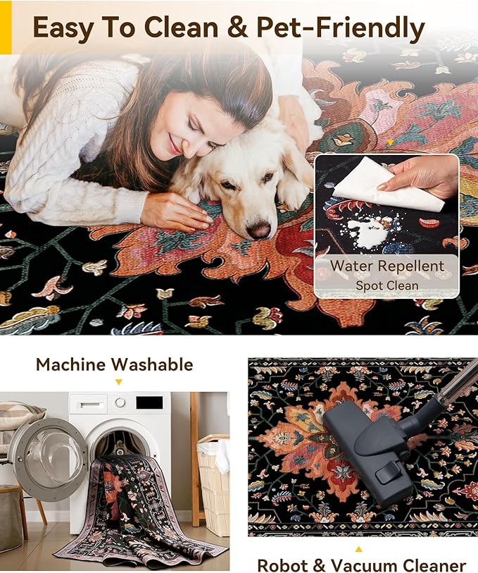 RELEANY Area Rugs 2'6"x14' Runner Rug Non Slip Washable - Image 5