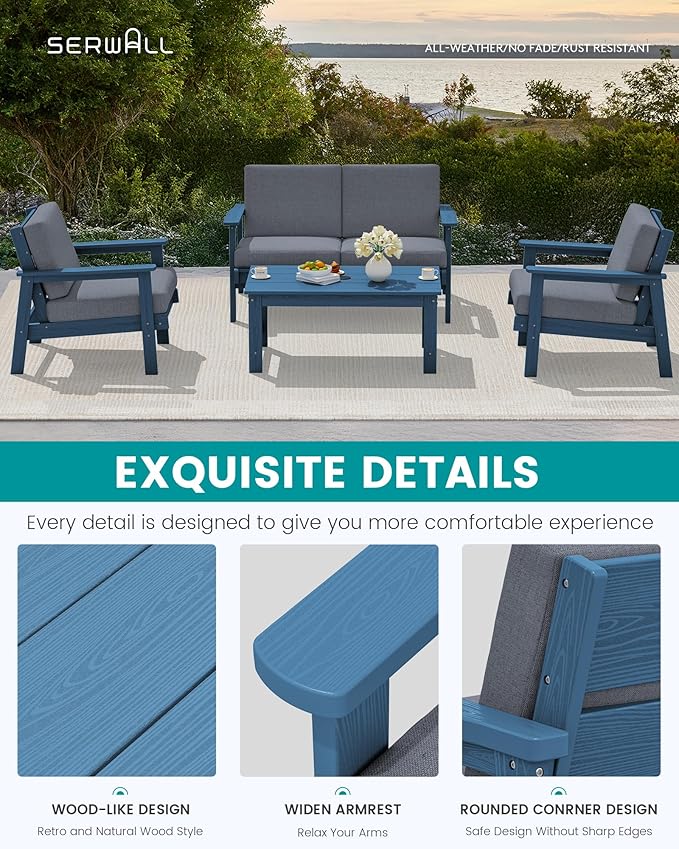 SERWALL HDPE Patio Furniture Set - Image 4