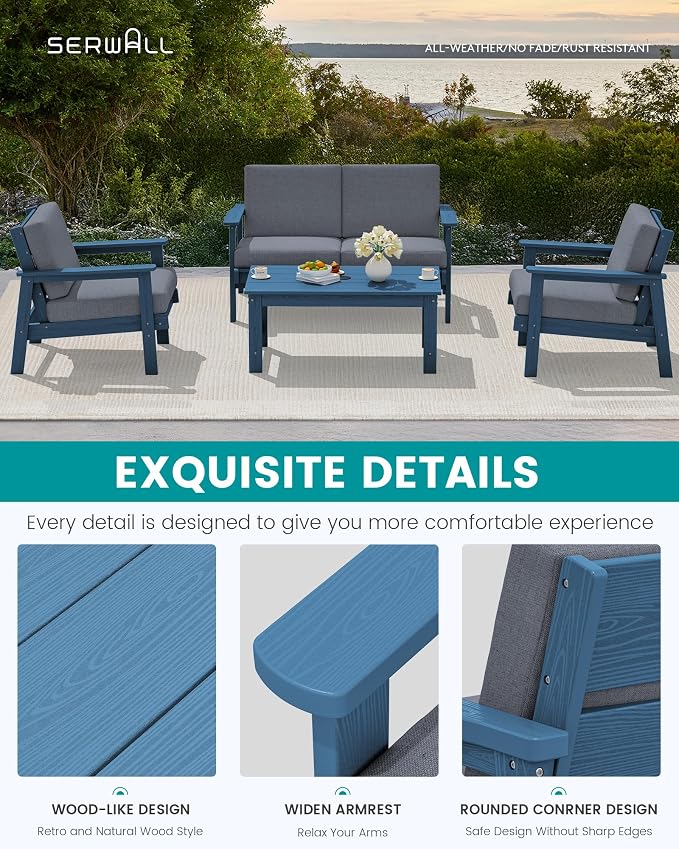 SERWALL HDPE Patio Furniture Set - Image 4