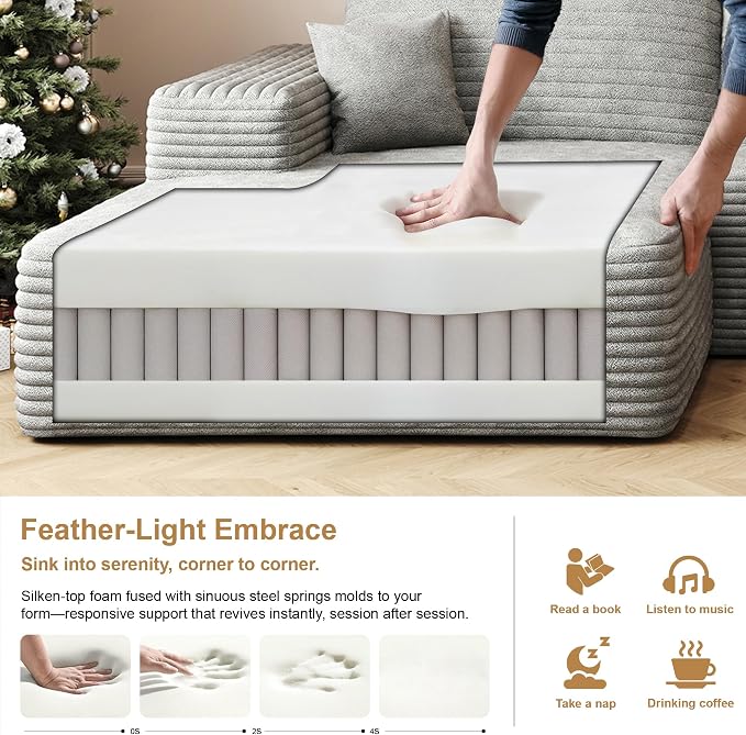 AUGOP 136" Sectional Couches for Living Room Modern Modular Sofa - Image 8