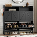 BORNOON Shoe Cabinet with 4 Flip Drawers Narrow Shoe Storage Cabinet Organizer by BORNOON