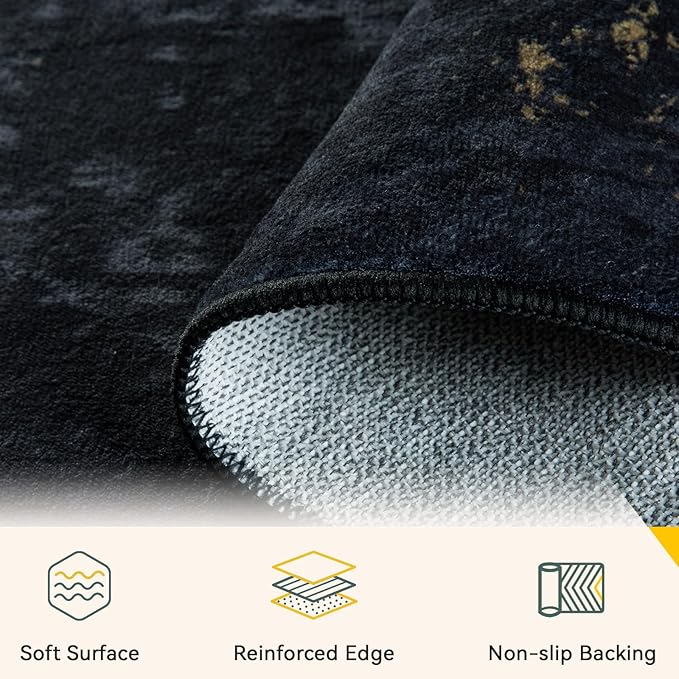 RELEANY Washable Area Rugs 6'x9' Non-Slip Modern Abstract Soft - Image 4