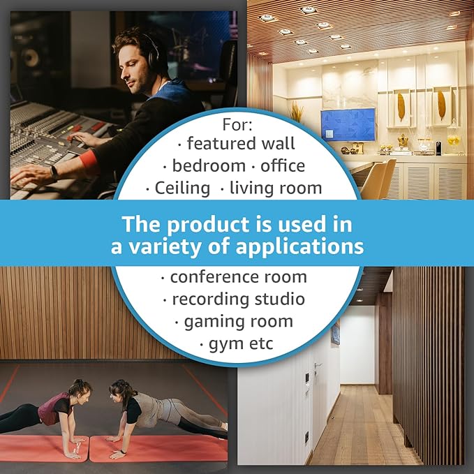 Art3d 4 Pack 47.2 x 23.6in. Wood Slat Acoustic Panels - Image 6