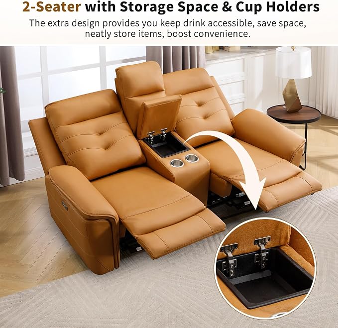 ANJ 2-Piece Oversied Faux Leather Power Recliner Sofa Set - Image 5