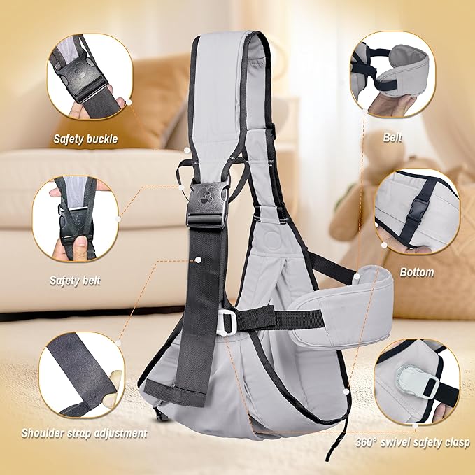 Baby Carrier Newborn to Toddler,Adjustable Baby Sling Carrier,Comfortable and Lightweight Toddler Carrier for 25-60 lbs,Ideal for Shopping Travelling