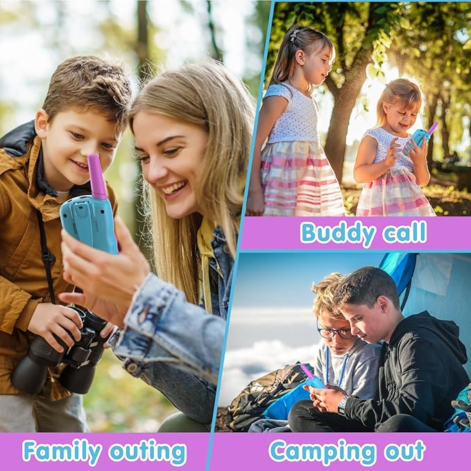 Selieve Toys for 3-14 Year Old Children's, Walkie Talkies for Kids 22 Channels 2 Way Radio Toy with Backlit LCD Flashlight, 3 Miles Range for Outside, Camping, Hiking Purple