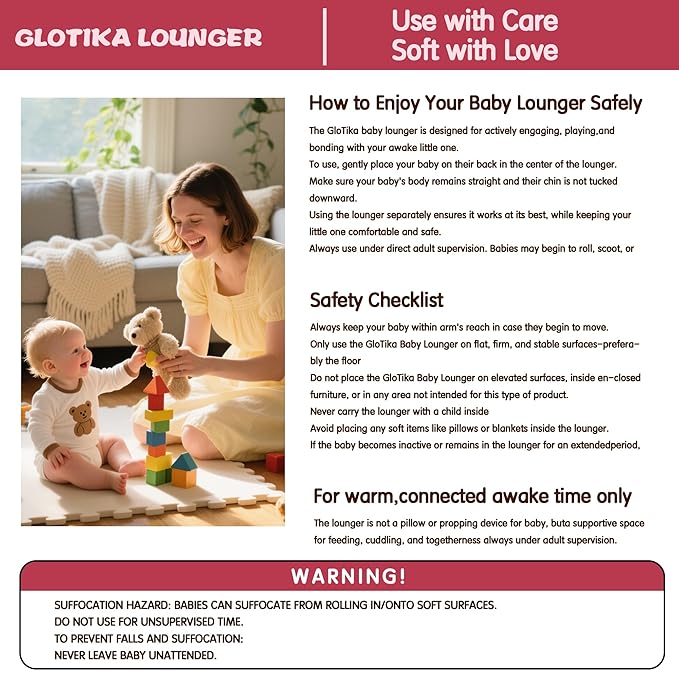 Baby Lounger, Foldable Infant Nest Pillow with Soft Memory Foam Mat, Cover with Adorable Pattern, Converts to Backpack for Easy Travel, 0-12 Months, Pink