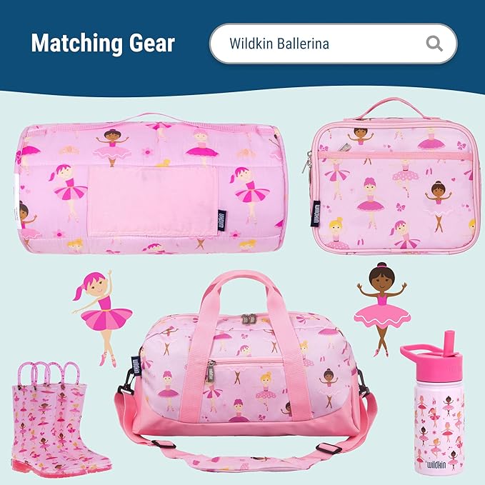 Wildkin 15-inch Kids Backpack – Durable, Padded, Adjustable for School & Travel - Ballerina