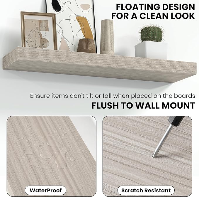 Fun Memories 60 Inch Fireplace Mantel Shelf, Deep Floating Shelves - Image 4