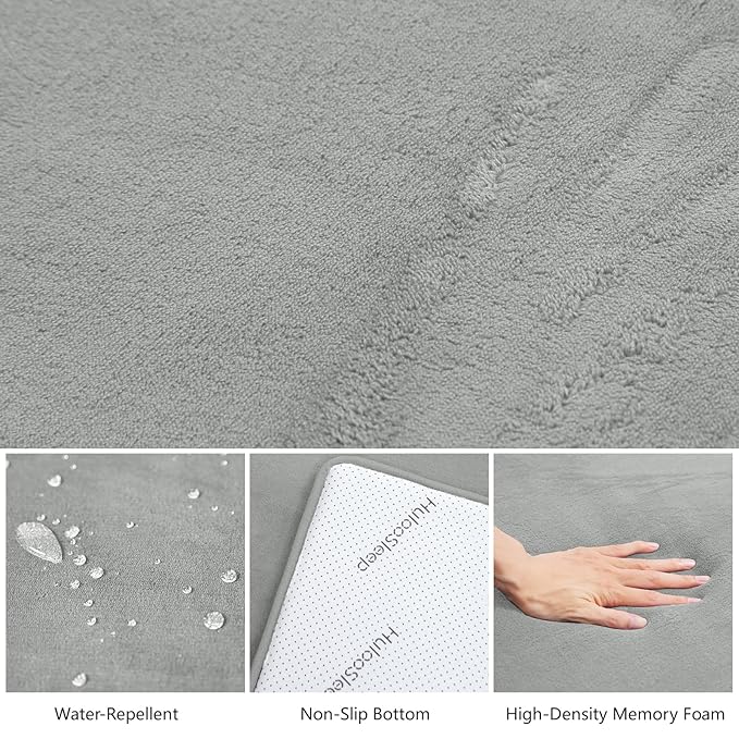 Baby Play Mat for Floor,Extra Large 79"×118" Tummy Time Mat,Thicker Memory Foam Mat for Toddler,Infant,Kids,Water Repellent Ultra Soft Coral Velvet,Non-Slip Backing Safe for Crawling(Light Grey)