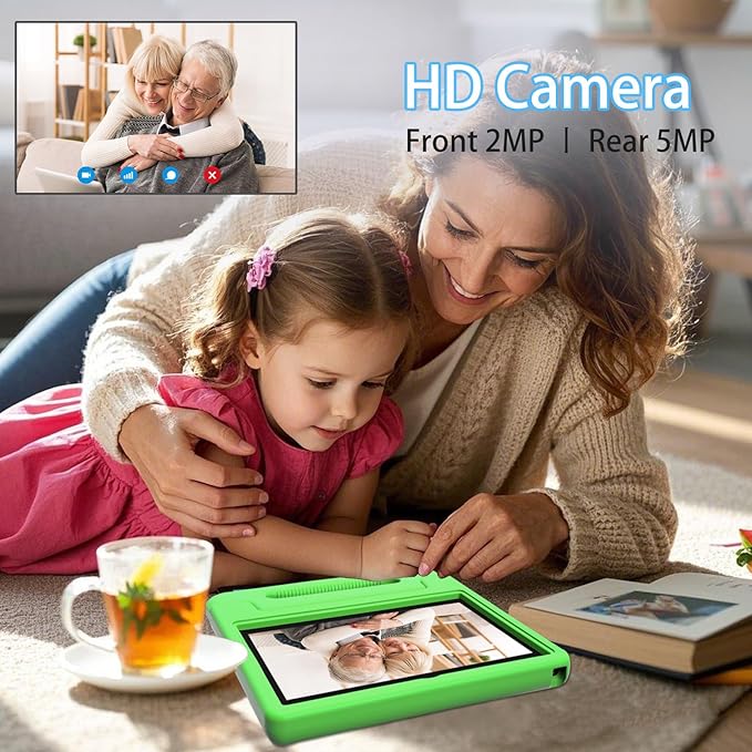 Tablet for Kids, 10 Inch Kids Tablet Android, 64GB, Octa-Core, WiFi 6, Big Battery, Google Kids Space, Parental Control 1280 * 800 HD Display Green
