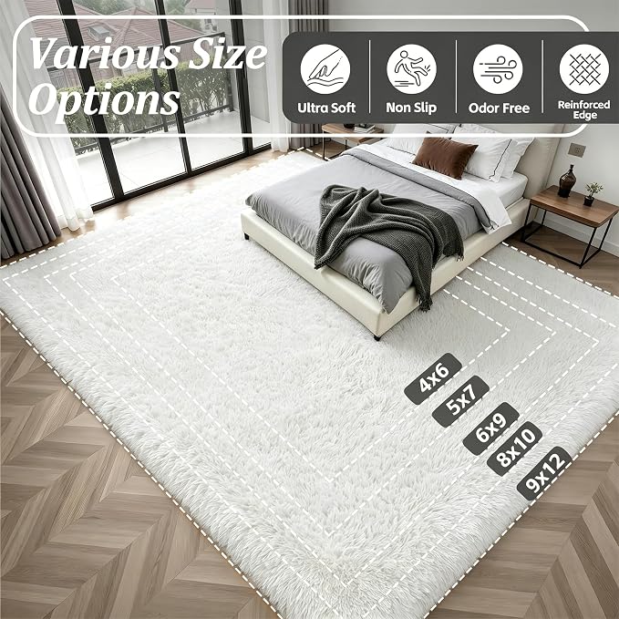 6x9 Area Rugs for Living Room Bedroom: Ultra Soft Fluffy Shag Rug Upgrade - Image 9