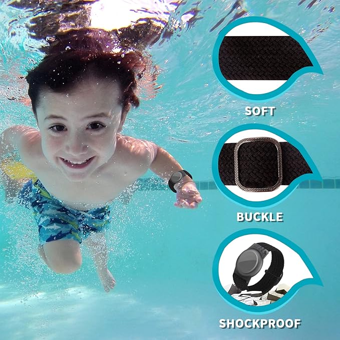 Kids Bracelet Compatible with AirTag, GPS Kid Tracker Holder Braided Wristband for Apple Air Tag, 2022 Upgraded Nylon Adjustable Anti Lost Airtag Watch Band for Kids Children Elders (black)