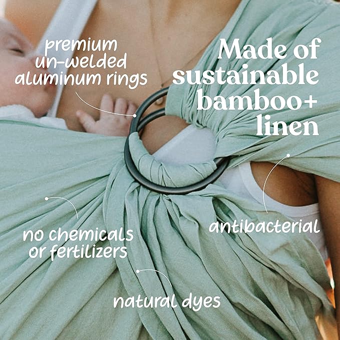 Nalakai Luxury Ring Sling Baby Carrier, Soft Linen Blend Baby Sling, Baby Wrap, Wear Your Little One Close to Your Heart, Comfort, Style
