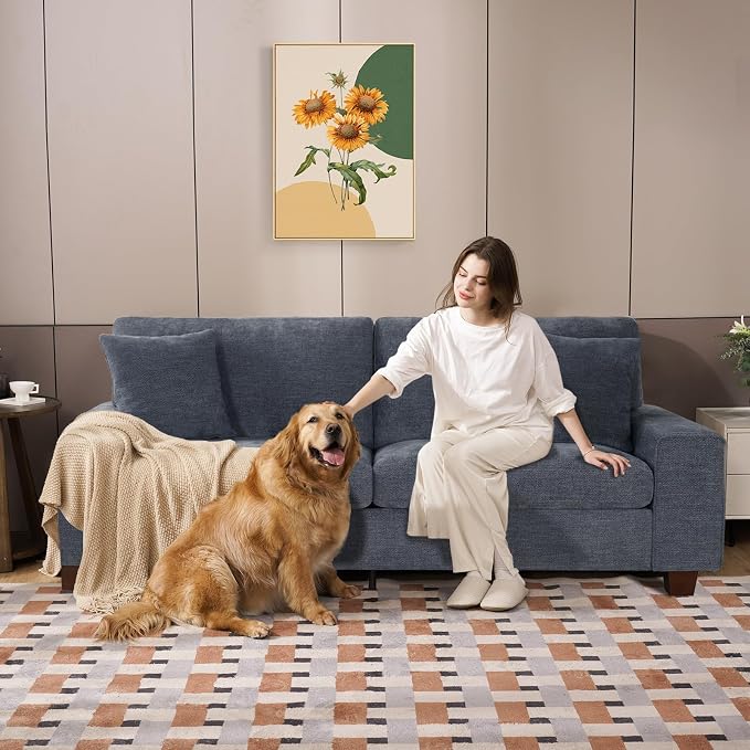 DOPEDIO Modern Living Room Sofa Set, 88.58" Chenille Loveseat - Image 6