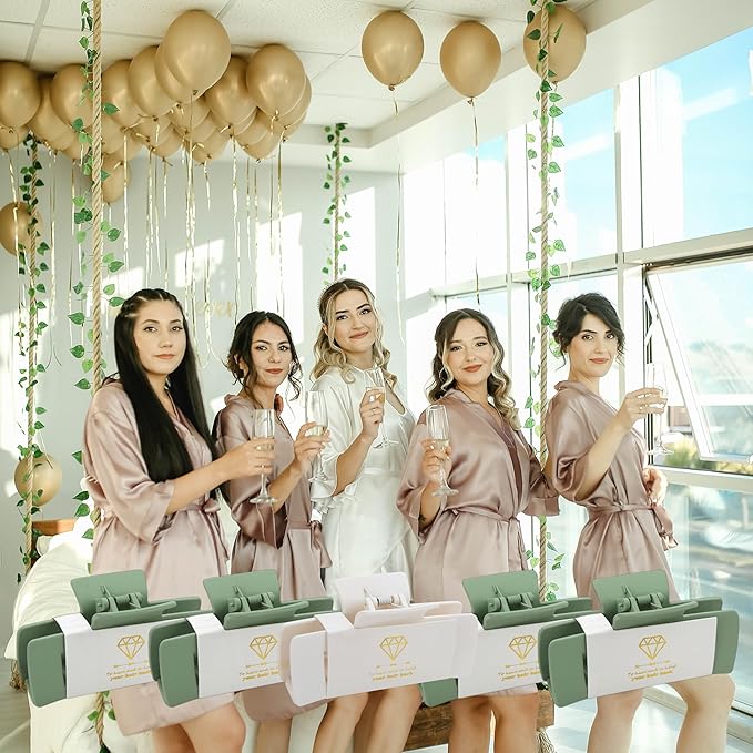 Bridesmaid Proposal Gifts Letter Cosmetic makeup bag bulk for Wedding Party Favors Bachelorette party decorations Toiletry Organizer Bag Makeup Case Gift (6, White)