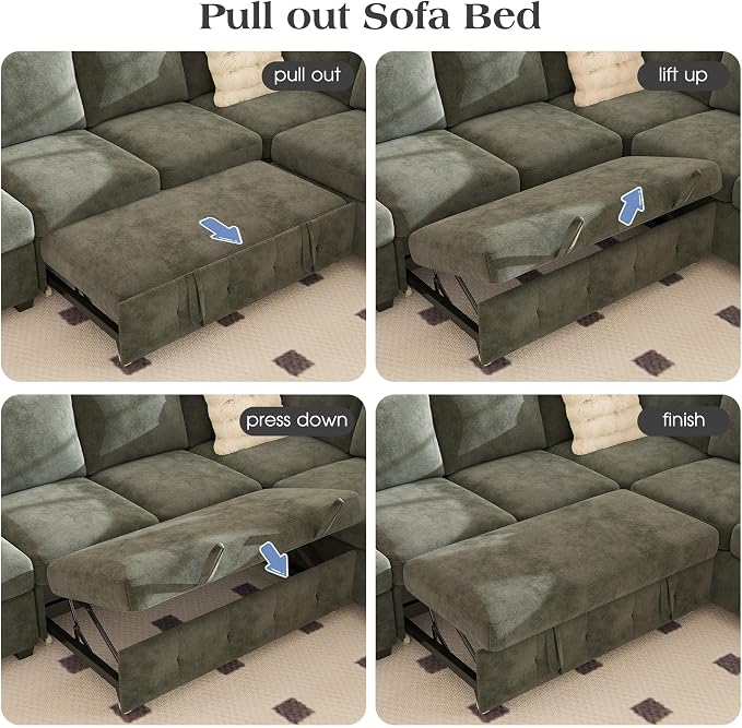Ihanherry L-Shaped Sectional Sofa Bed - Image 7