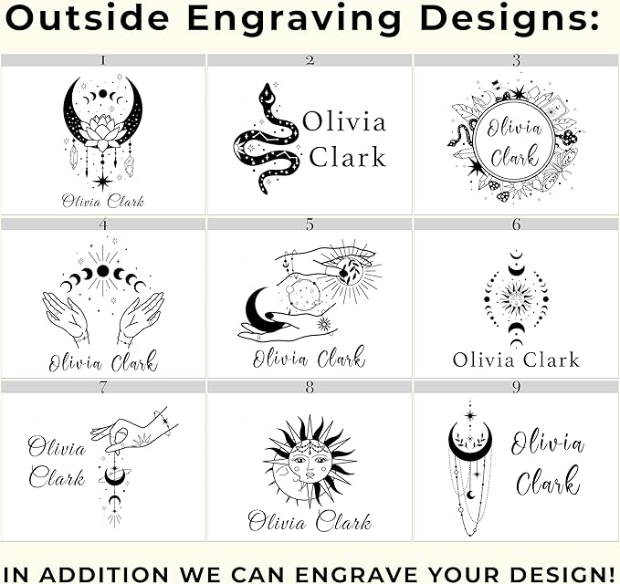 Witch Box for Crystals Personalized - Tarot Card Holder Engraved Keepsake Witchcraft Accessories, Tarot Themed Gifts Storage for Crystals and Stones Apothecary Boxes, Wiccan Supply Box 11.5x8.5x5.5 in