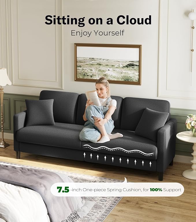 Welzona 83" Couches for Living Room, Teddy Sofa Couch - Image 3