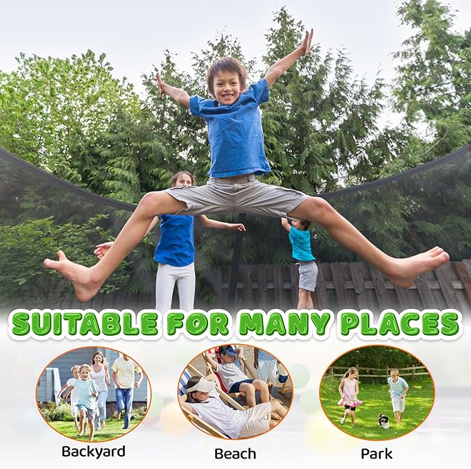 Trampoline 8FT 10FT 12FT 14FT 16FT, Recreational Trampolines with Enclosure Net and Ladder, Outdoor Anti-Rust Trampolines for Kids and Adults, ASTM Approved