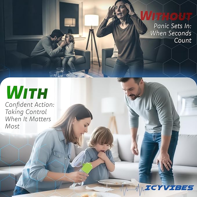 Premium Choking Rescue Device for Kids and Adults – Portable Suction Tool Airway Clear Travel & Home Safety Kit for Emergency Use Includes 3 Sizes for Baby Essential First Aid Anti