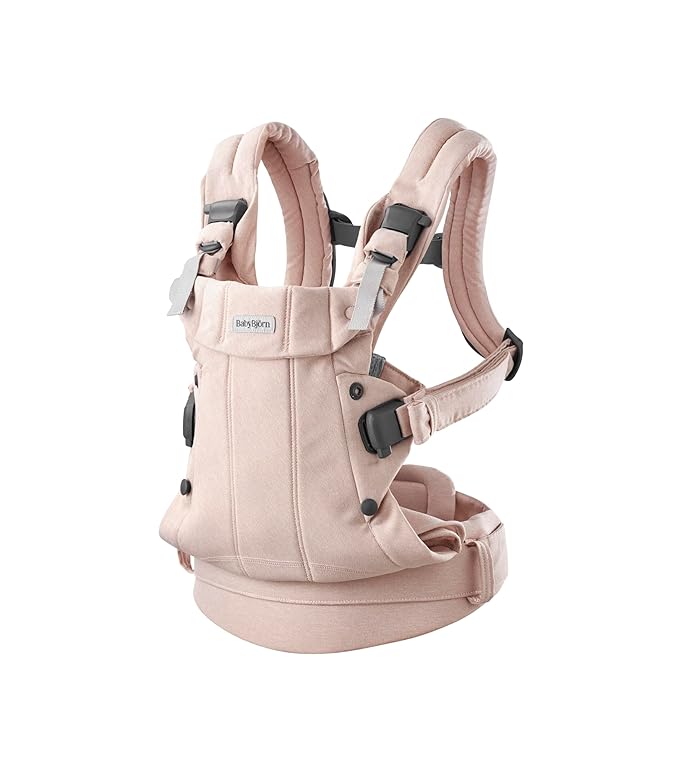 BabyBjörn Baby Carrier Harmony, Light Pink, Woven Mélange | 3-in-1 Ergonomic Baby Carrier; Newborn, Facing-in, Outward-Facing, and Back Carrying Positions Supported (7-40 lbs), Newborn to Toddler