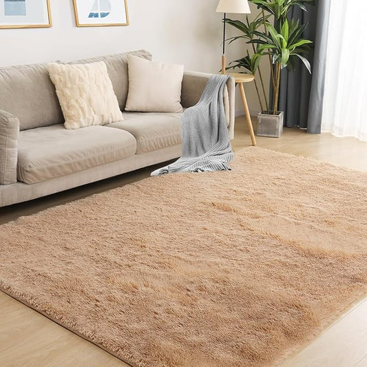 Luxury 3x5 Area Rug, Ultra Soft Rugs for Living Room, Plush Carpet Rugs for Bedroom, Non-Slip Indoor Rug for Nursery, Study Room, Playroom, Home Decor, Camel