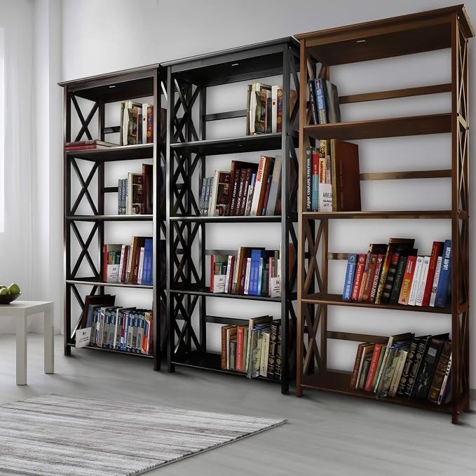 Montego 5-Shelf Bookcase-Walnut - Image 5