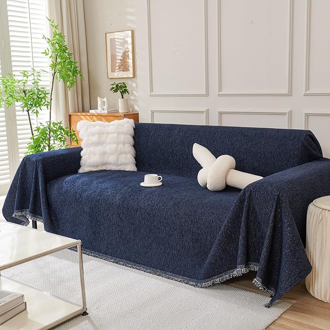 DREAMINGO Chenille Couch Cover Modern Solid Versatile Sofa Covers by DREAMINGO