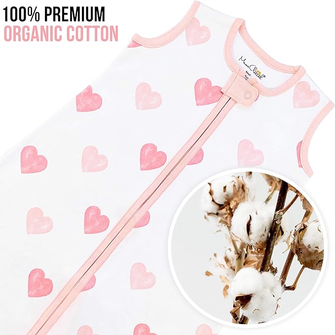 Mama Cheetah Baby Sleep Sack 0.5 TOG, Organic Cotton Baby Wearable Blanket with Two-Way Zipper, Swaddle Transition Baby Sleeping Bag for Newborn Infant Toddler Boy Girl, 18-24 Months