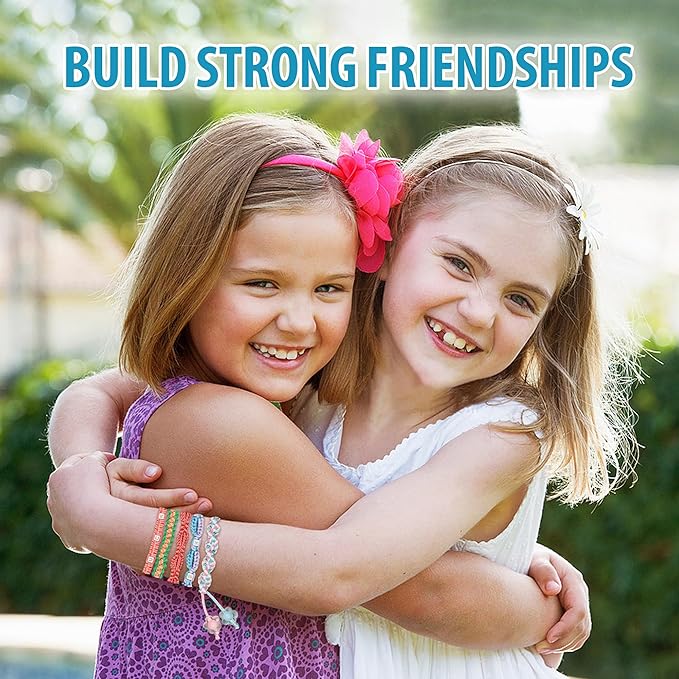 Chilpals Friendship Bracelet Making Kit for Girls,Arts and Crafts for Kids Ages 8-12,Birthday Gifts Ideas for Girl 7 8 9 10 11 Year Old - 2 in 1 Bracelets String Maker Toys Set (White)