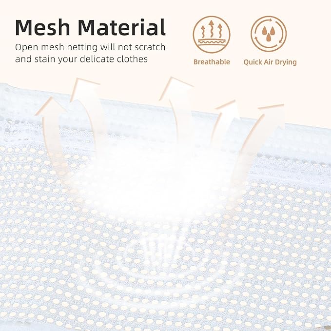 STORAGE MANIAC Sweater Drying Rack, Mesh Clothes Drying Rack, Stackable Laundry Drying Rack, Lay Flat Dryer for Delicates, Portable Dry Rack for Indoor or Outdoor, White, 6-Pack