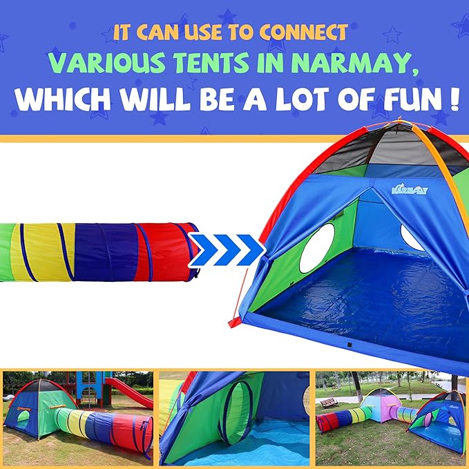 NARMAY® Play Tunnel Easy Key Pop Up Tunnel for Kids Indoor/Outdoor Crawl - 19 Dia. x 72 inch
